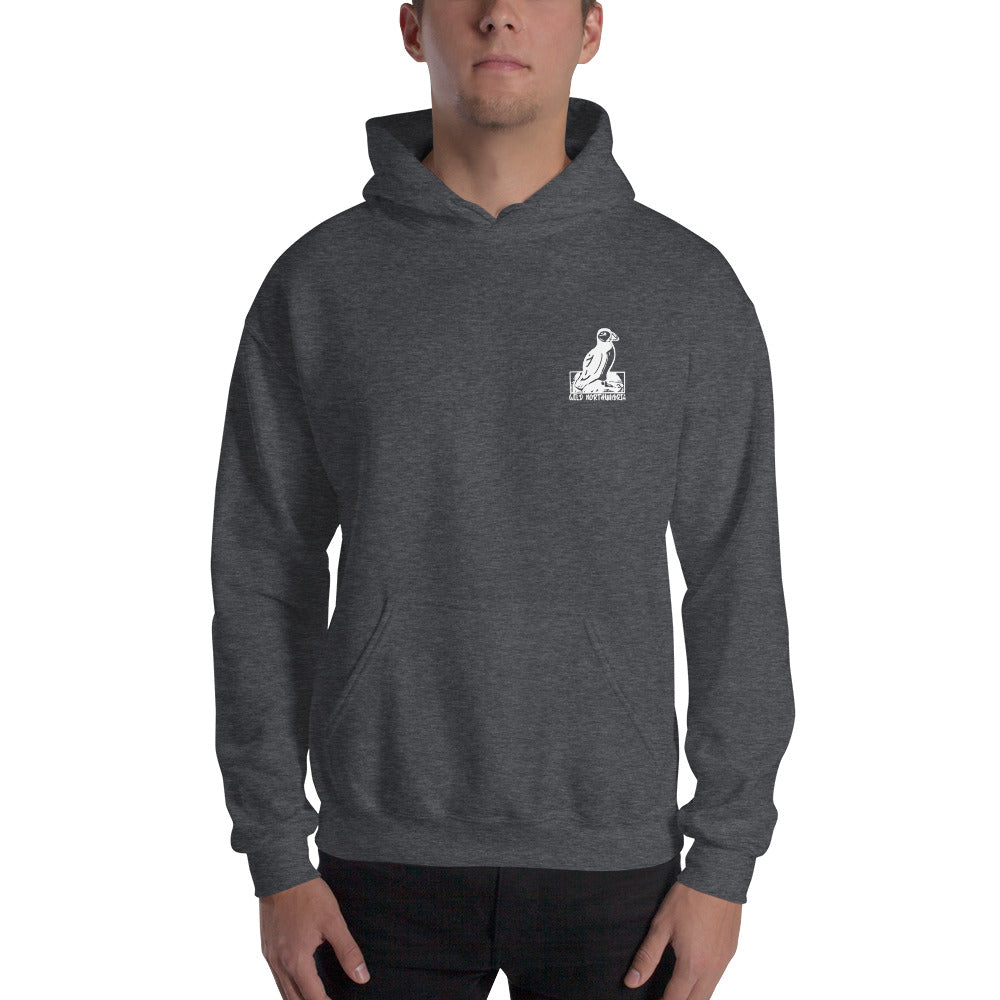 'A Pair of Puffins' Hoodie - Back Image with Logo