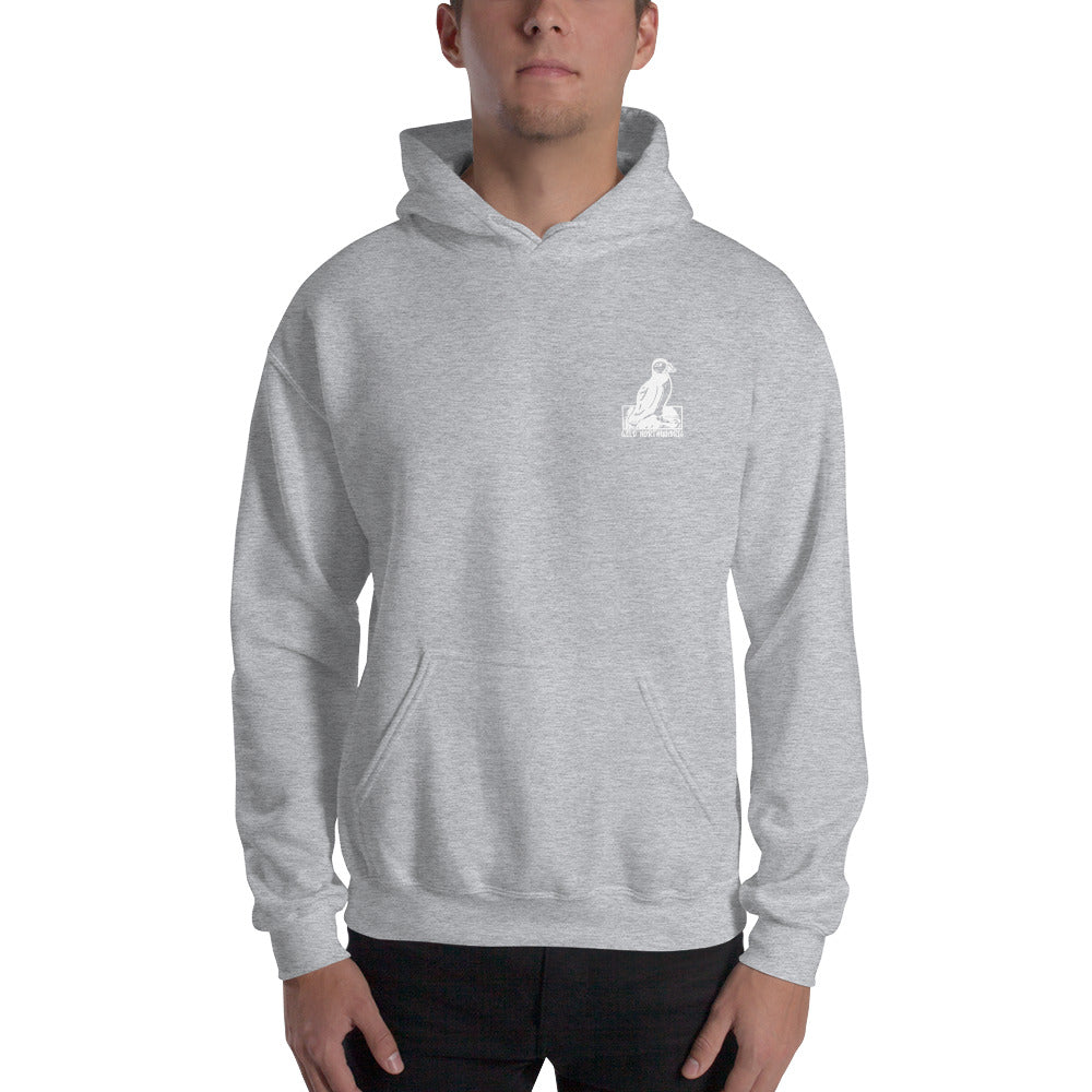 'A Pair of Puffins' Hoodie - Back Image with Logo