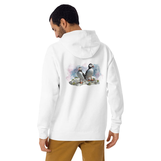 'Pair of Puffins' Hoodie - Back Image W/O Logo