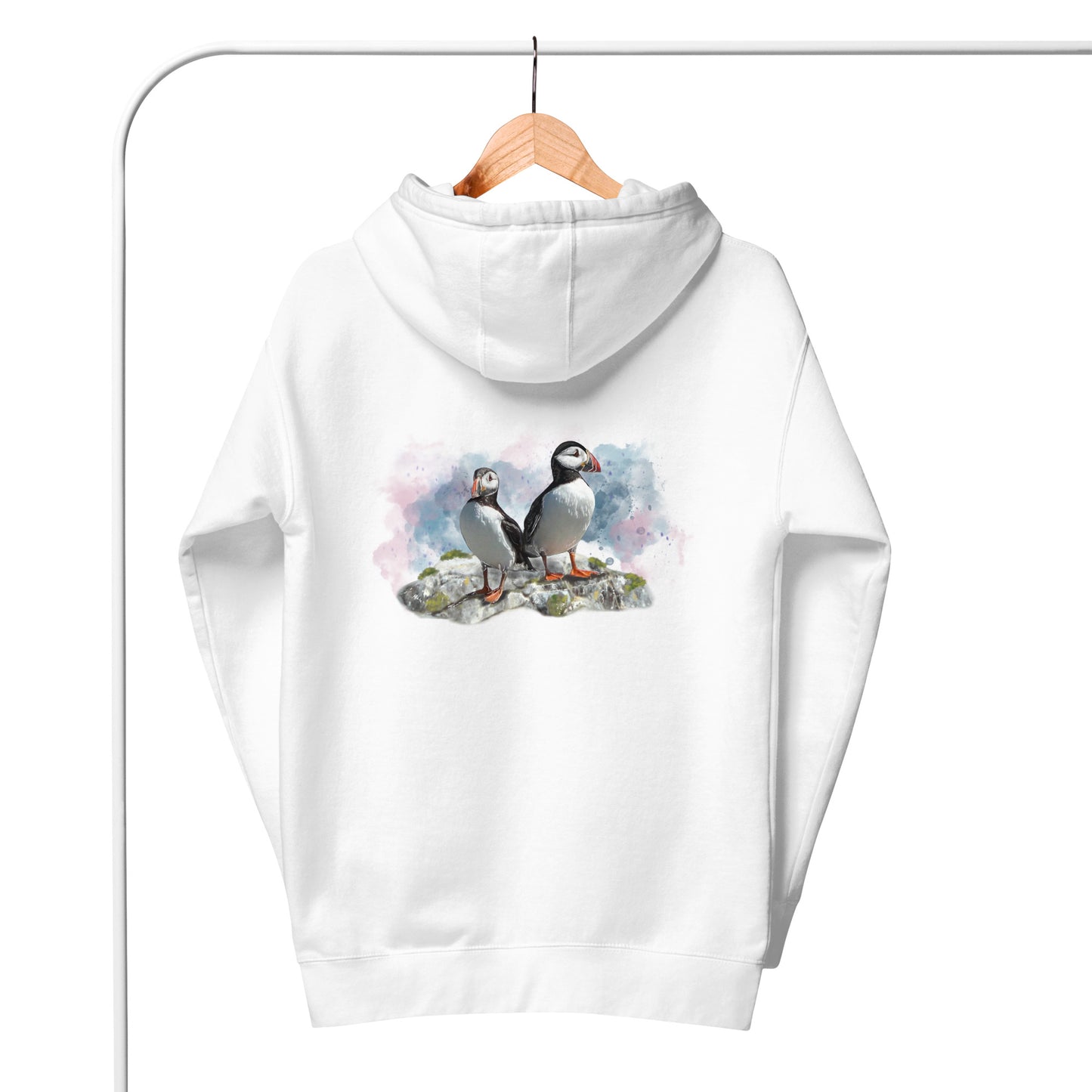 'Pair of Puffins' Hoodie - Back Image W/O Logo